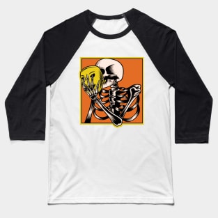 Clowned Skeleton Behind the Yellow Mask Baseball T-Shirt